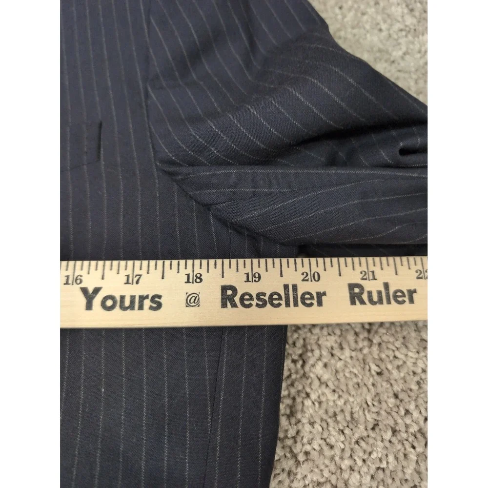 Ralph Lauren Black Label Mens Navy Blue Pinstripe Blazer Sport Coat Italy Sz 40R